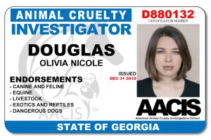 American Animal Cruelty Investigations School (AACIS) Animal Cruelty Investigator Certification Card